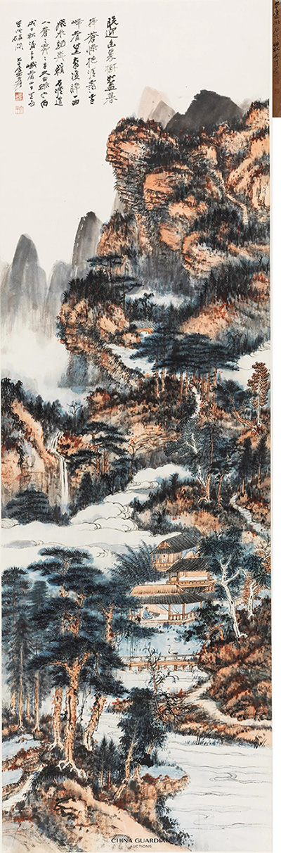 中國嘉德2018秋拍精品導覽 | 幽翠清靄，爽籟蒼莽：張大千盛年佳構(gòu)《擬石溪秋林清靄》