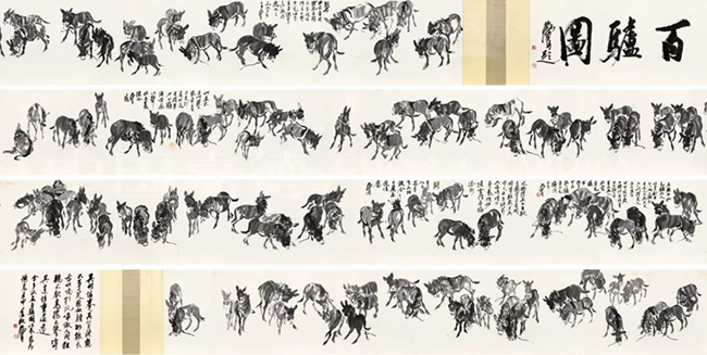中國嘉德2019春拍精品導(dǎo)覽 | 嘯傲人間 任重道遠(yuǎn)—黃胄《百驢圖》巨卷