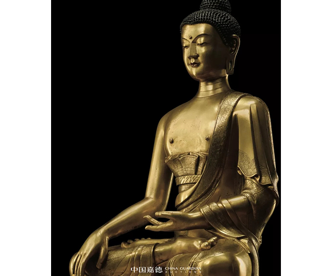 中國(guó)嘉德2019秋拍 |  恢宏巨制震撼現(xiàn)世-清康熙御制銅鎏金釋迦牟尼佛