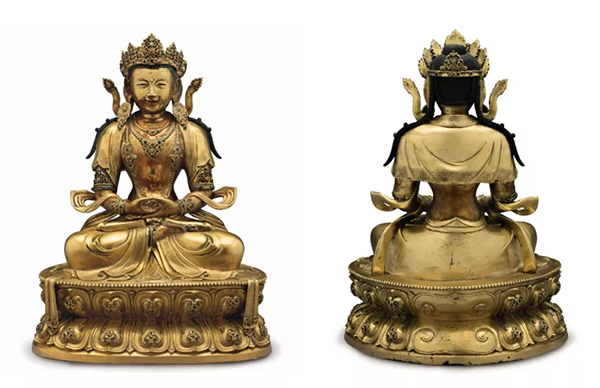 中國(guó)嘉德2019秋拍 |  恢宏巨制震撼現(xiàn)世-清康熙御制銅鎏金釋迦牟尼佛