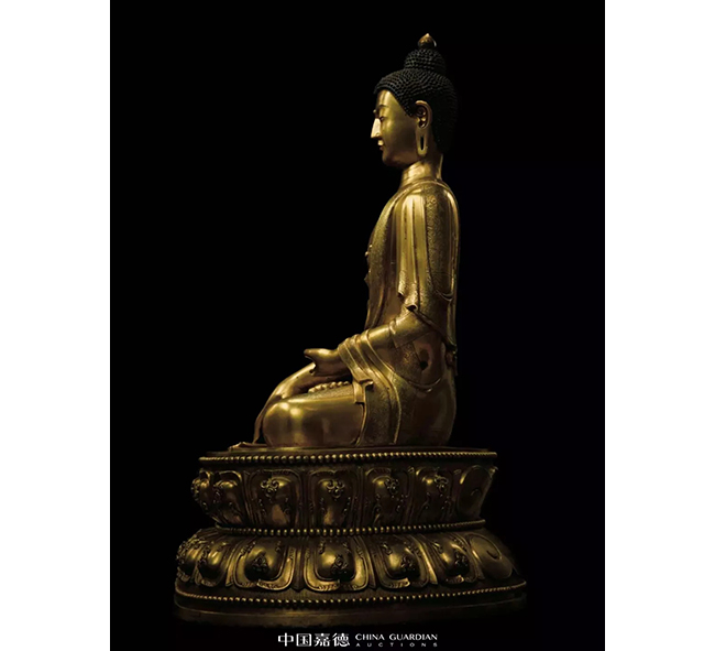 中國(guó)嘉德2019秋拍 |  恢宏巨制震撼現(xiàn)世-清康熙御制銅鎏金釋迦牟尼佛
