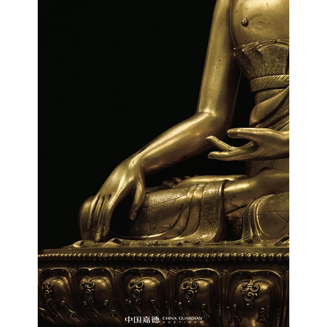 中國(guó)嘉德2019秋拍 |  恢宏巨制震撼現(xiàn)世-清康熙御制銅鎏金釋迦牟尼佛