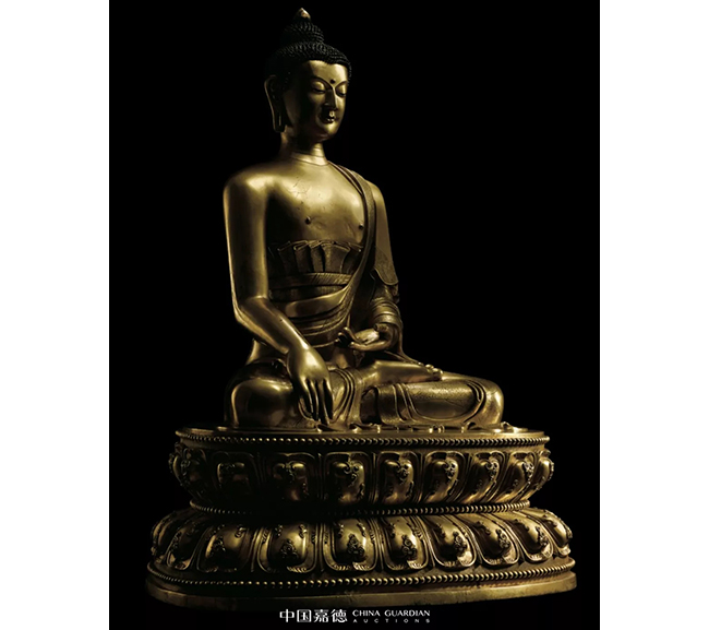 中國(guó)嘉德2019秋拍 |  恢宏巨制震撼現(xiàn)世-清康熙御制銅鎏金釋迦牟尼佛