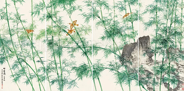 中國(guó)嘉德2019秋拍 |  琴瑟和鳴 趙管風(fēng)流——謝稚柳、陳佩秋《竹禽圖》