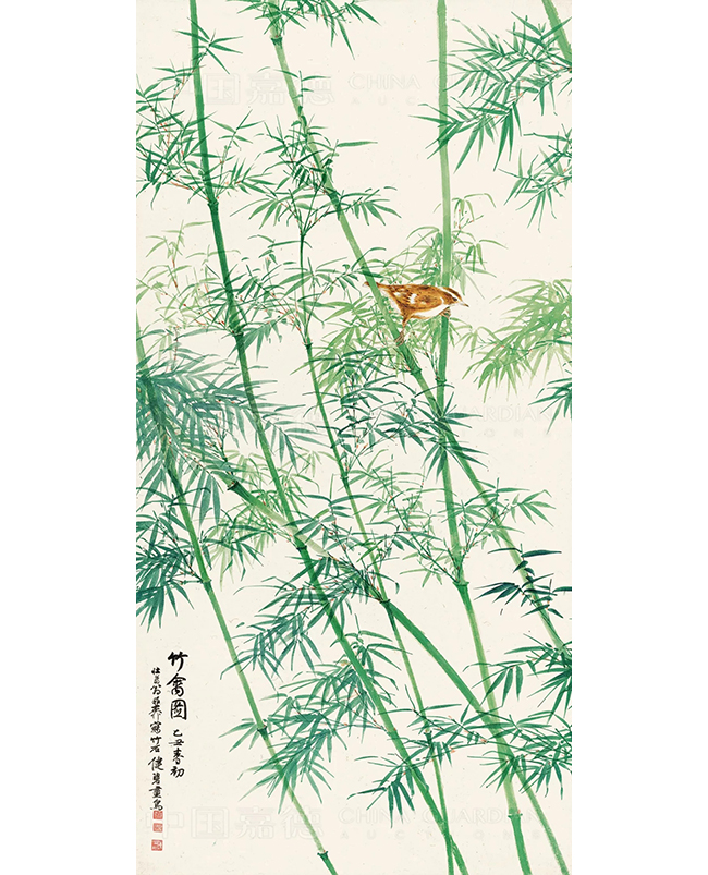 中國(guó)嘉德2019秋拍 |  琴瑟和鳴 趙管風(fēng)流——謝稚柳、陳佩秋《竹禽圖》