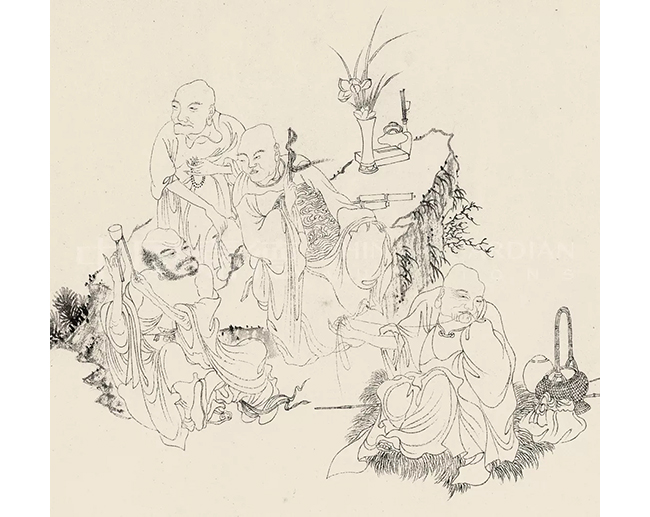 中國嘉德2019秋拍 |  羲皇遠(yuǎn)接梵隆筆 腕底白描寫神佛—溥儒《十八羅漢卷》