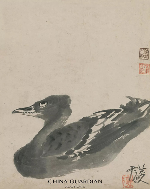 中國嘉德2018秋拍精品導(dǎo)覽 | 劫灰外物，逸氣橫生——泰山殘石樓舊藏朱耷《墨鴨圖》