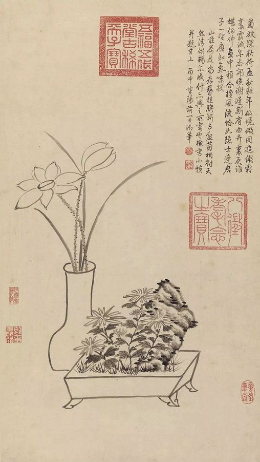 【嘉德春拍】偶以寄趣，天機(jī)盎溢——乾隆《瓶荷盆菊?qǐng)D》探究