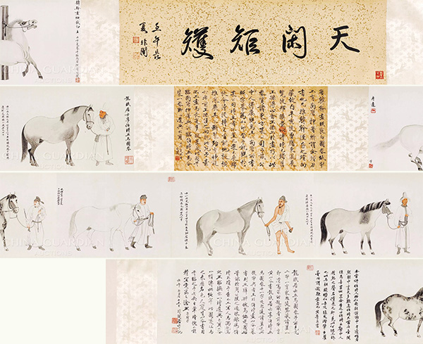 中國嘉德2019春拍精品導(dǎo)覽 | 天閑法度 院體圭杲——于非闇《五馬圖》、《照夜白》合卷